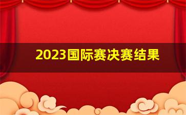 2023国际赛决赛结果