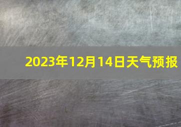 2023年12月14日天气预报