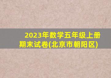 2023年数学五年级上册期末试卷(北京市朝阳区)