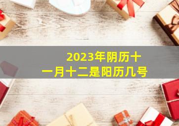 2023年阴历十一月十二是阳历几号