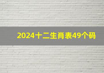 2024十二生肖表49个码