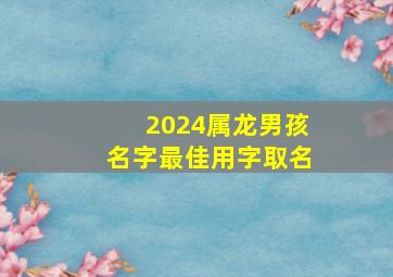 2024属龙男孩名字最佳用字取名