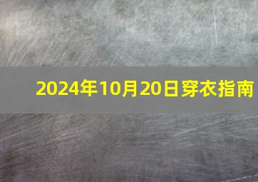 2024年10月20日穿衣指南