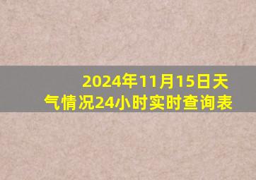 2024年11月15日天气情况24小时实时查询表