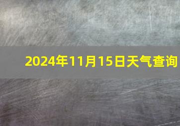 2024年11月15日天气查询