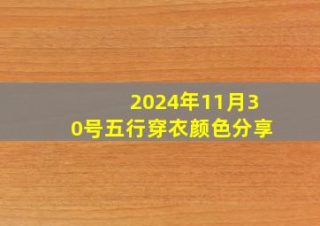 2024年11月30号五行穿衣颜色分享