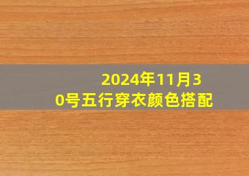 2024年11月30号五行穿衣颜色搭配