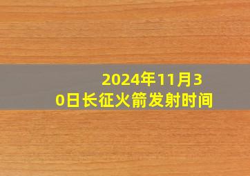 2024年11月30日长征火箭发射时间