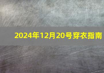 2024年12月20号穿衣指南