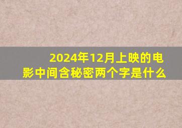 2024年12月上映的电影中间含秘密两个字是什么