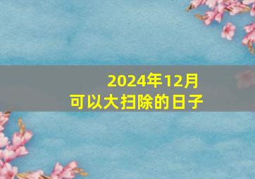 2024年12月可以大扫除的日子