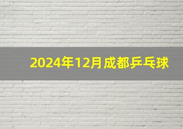 2024年12月成都乒乓球