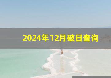 2024年12月破日查询