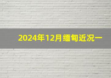 2024年12月缅甸近况一