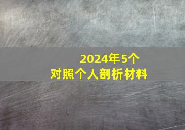 2024年5个对照个人剖析材料