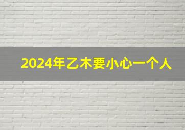 2024年乙木要小心一个人