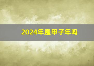 2024年是甲子年吗