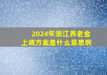 2024年浙江养老金上调方案是什么意思啊