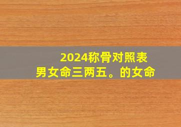 2024称骨对照表男女命三两五。的女命