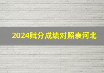 2024赋分成绩对照表河北