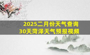 2025二月份天气查询30天菏泽天气预报视频