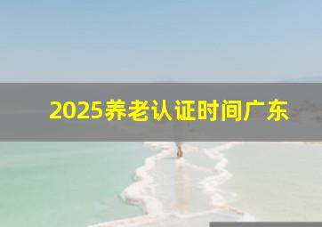 2025养老认证时间广东