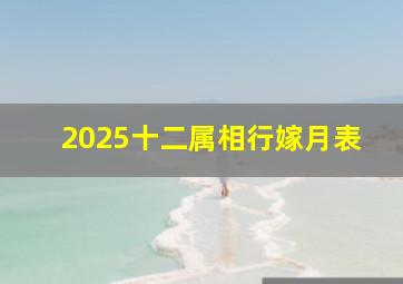 2025十二属相行嫁月表