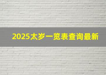 2025太岁一览表查询最新