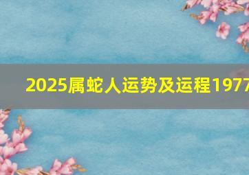 2025属蛇人运势及运程1977