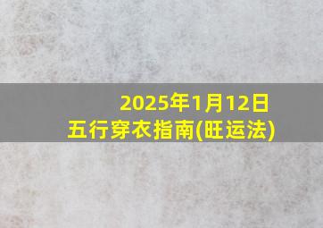 2025年1月12日五行穿衣指南(旺运法)