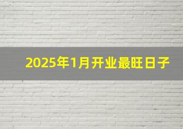 2025年1月开业最旺日子