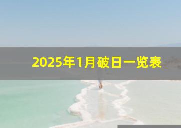 2025年1月破日一览表