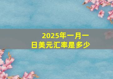 2025年一月一日美元汇率是多少