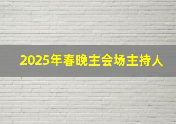 2025年春晚主会场主持人