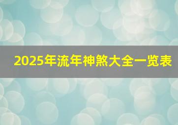 2025年流年神煞大全一览表