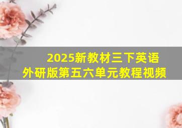 2025新教材三下英语外研版第五六单元教程视频