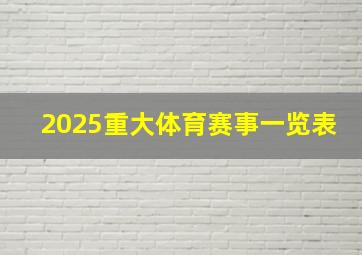 2025重大体育赛事一览表