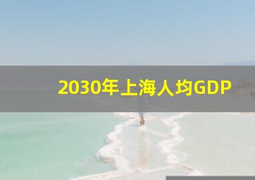 2030年上海人均GDP