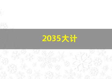 2035大计