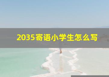 2035寄语小学生怎么写