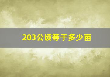 203公顷等于多少亩