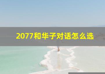 2077和华子对话怎么选