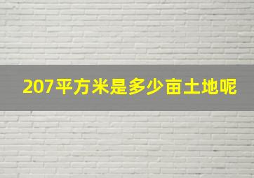 207平方米是多少亩土地呢