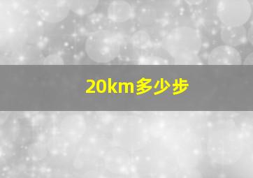 20km多少步