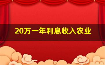 20万一年利息收入农业