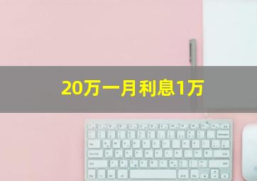 20万一月利息1万