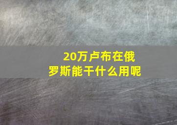 20万卢布在俄罗斯能干什么用呢