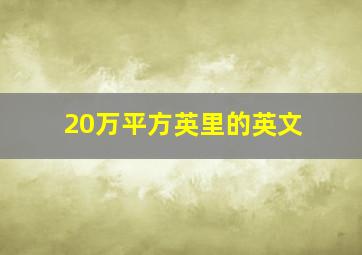 20万平方英里的英文