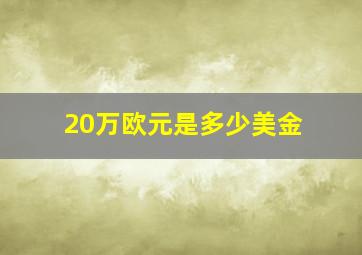 20万欧元是多少美金