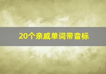 20个亲戚单词带音标